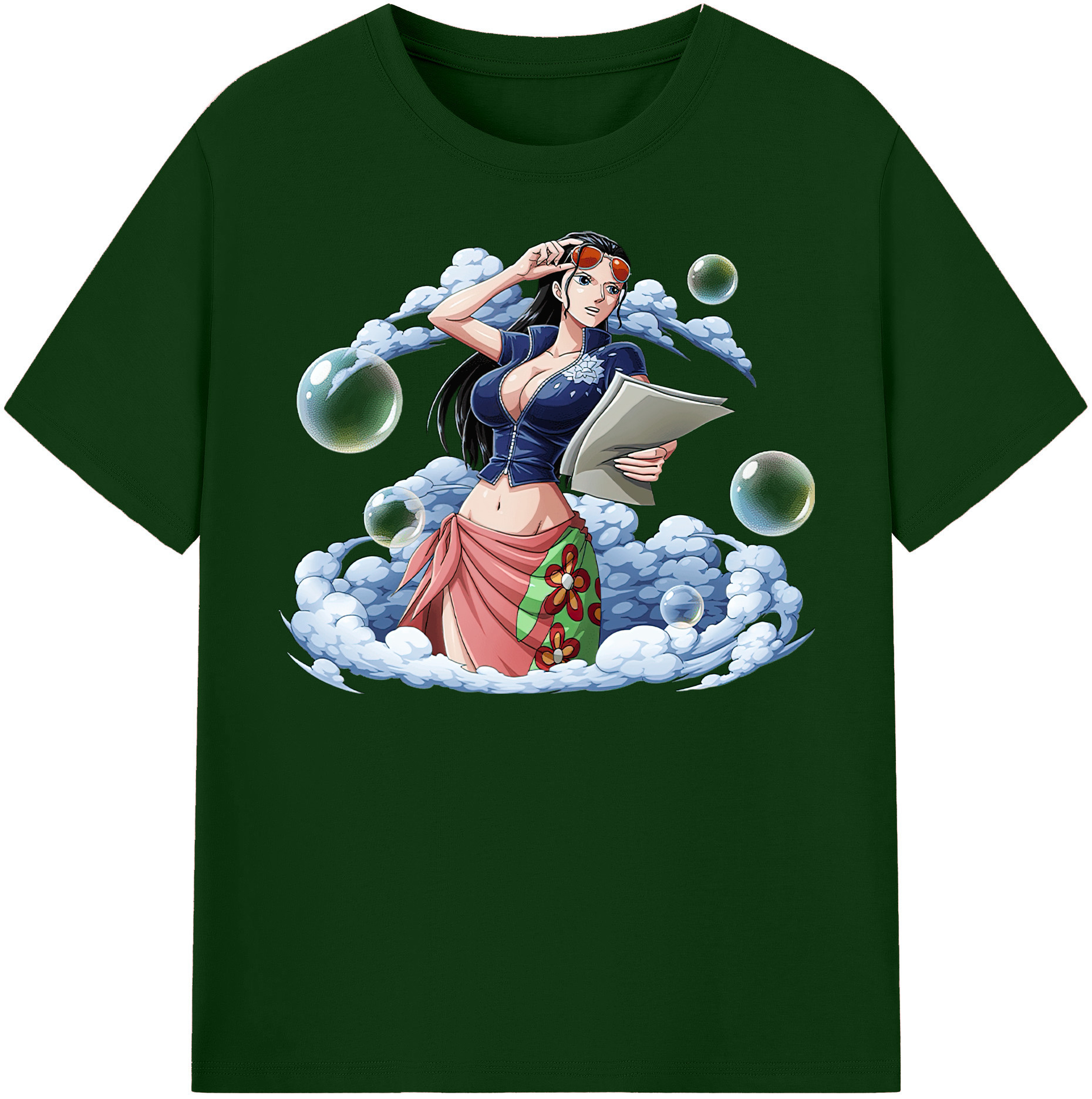 ワンピース ニコ・ロビン ONE PIECE Nico Robin 綿100％半袖Tシャツ（フロントプリント）